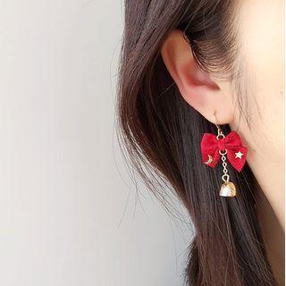 Christmas Bow Bell Dangle Earring