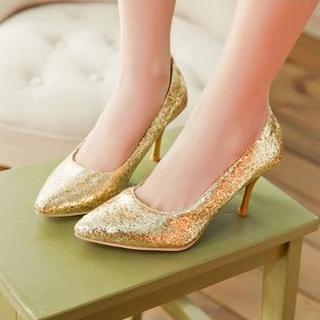 Glitter Pointy Pumps