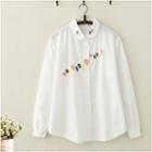 Long-sleeve Balloon Embroidered Shirt