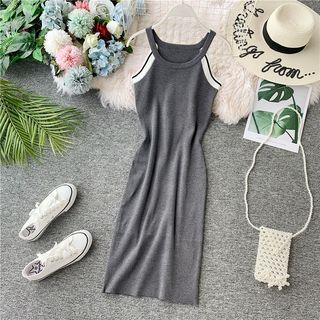 Color-block Halter Knit Dress