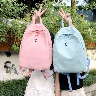 Moon Embroidered Nylon Backpack