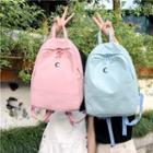 Moon Embroidered Nylon Backpack