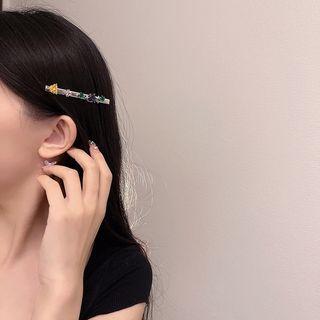 Rhinestone Alloy Hair Clip Hair Clip - Pink & Yellow & Green & Silver - One Size
