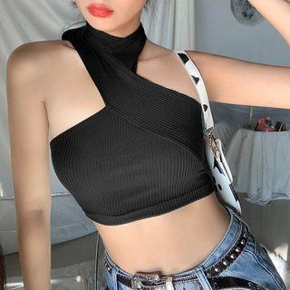Asymmetric Halter Cropped Top