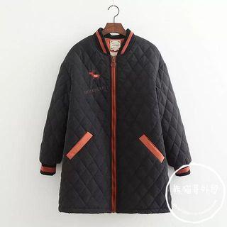 Deer Embroidered Quilted Coat
