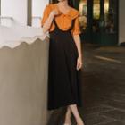 Elbow-sleeve Top / Midi Jumper Dress