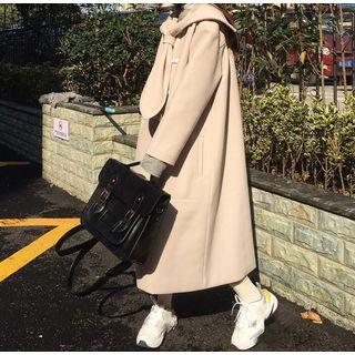 Toggle Long Coat Light Khaki - One Size