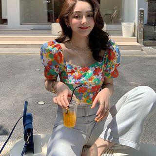Floral Puff-sleeved Top / Dress