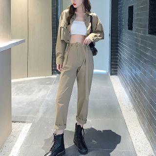 Plain Crop Shirt / Crop Harem Pants
