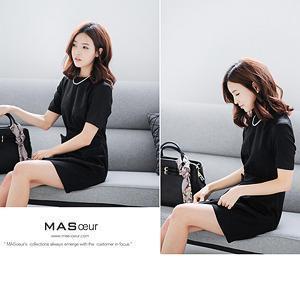 Short-sleeve Wrap-front Dress