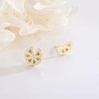 Non-matching Orange Ear Stud Es1360 - Gold - One Size