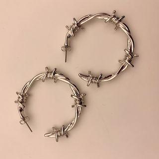Open Hoop Earrings Silver - One Size