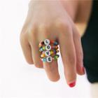Set Of 4: Beaded Ring Multicolor - One Size
