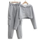 Set: Cropped Hooded Zip Cardigan + Sweatpants