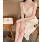 Spaghetti Strap Frilled Slim-fit Dress