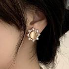Beaded Disc Ear Stud / Clip-on Earring