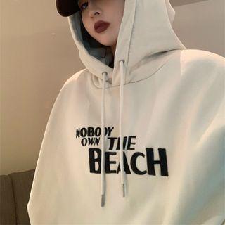 Letter Embroidered Hoodie / Plain Vest