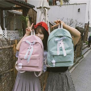 Lace-up Plain Backpack