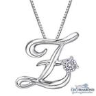 Initial Love 18k White Gold Diamond Pendant Necklace (16) - Z