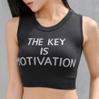 Lettering Sleeveless Sports Crop Top