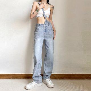 Loose Fit Denim Jumper Pants