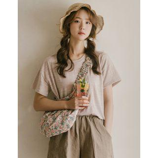 Drop-shoulder Tie-front Top