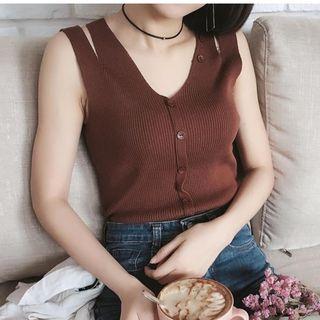 Cutout Knitted Tank Top