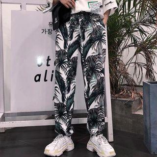 Leaf Print Sweatpants