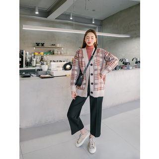 Zip-side Woolen Wide-leg Pants