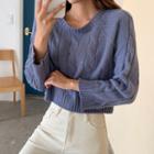 Cropped Lightweight Cable-knit Sweater