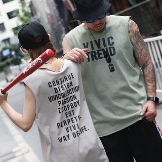 Couple Matching Lettering Sleeveless Top