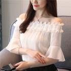 Short-sleeve Off-shoulder Chiffon Top