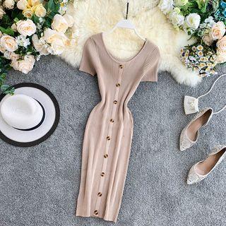 Round-neck Knit Short-sleeve Dress