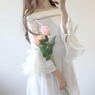 Flared 3/4-sleeve Knit Top