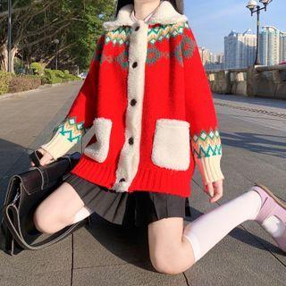Fleece Panel Cardigan