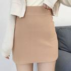 High-waist Knit Mini Skirt