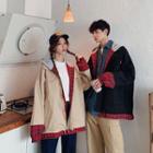 Couple Matching Mock Two-piece Hooded Zip Jacket