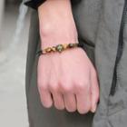 Animal Agate Bead Genuine Leather Bracelet