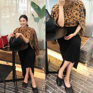 Band-waist Fleece-lined Flare Skirt