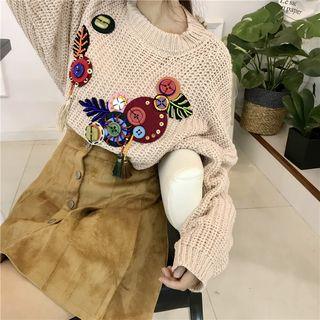 Buttoned Chunky Knit Sweater