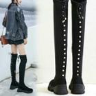 Faux Pearl Over The Knee Boots