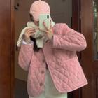 Plain Button-up Quilted Jacket