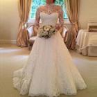 Long-sleeve Lace A-line Wedding Ball Gown