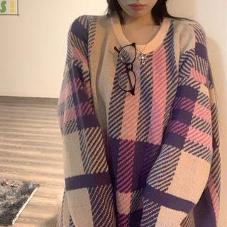Plaid Sweater Gingham - One Size