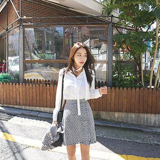 V-neck Blouse With Scarf