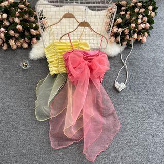 Mesh Bow Suspender Top
