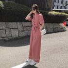 Short-sleeve Wide Leg Jumpsuit