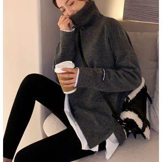 High-neck Sweater Jacket