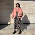 Mock Neck Plain Top / Floral Printed Dress / Plain Coat