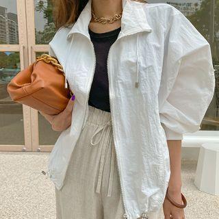 High-neck Zip Windbreaker